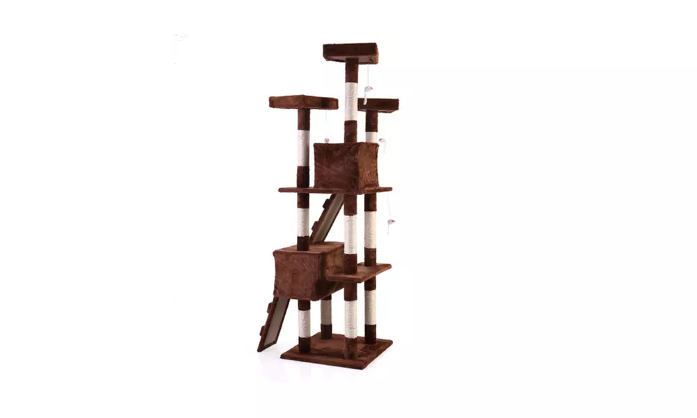 67" Multi-level Cat Tree, Scratching Posts, Kitten Activity Tower with 3 Perches - Primary Image