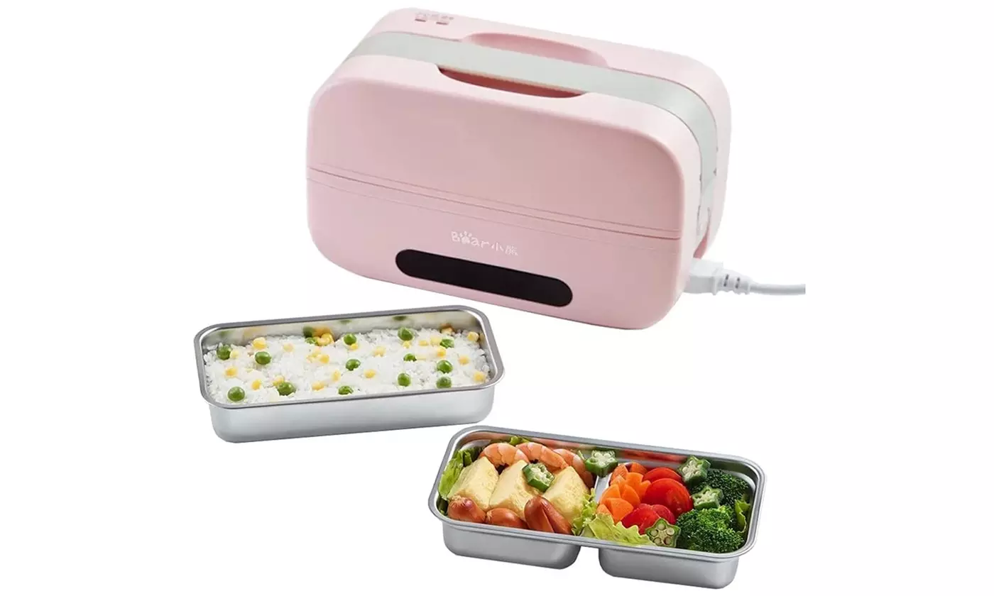 Self Heated Lunch Box Leakproof Plug-in Lunch Box with Keep Warm Function Pink - Primary Image