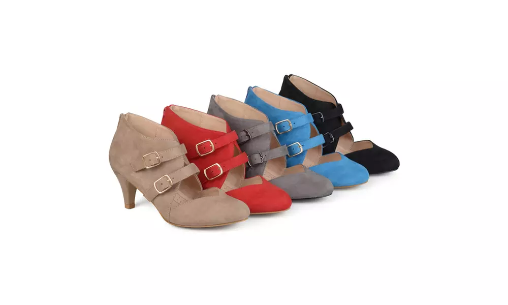 Journee Collection Womens Comfort Sole Dual Buckle Sweetheart Toe Heels - Primary Image