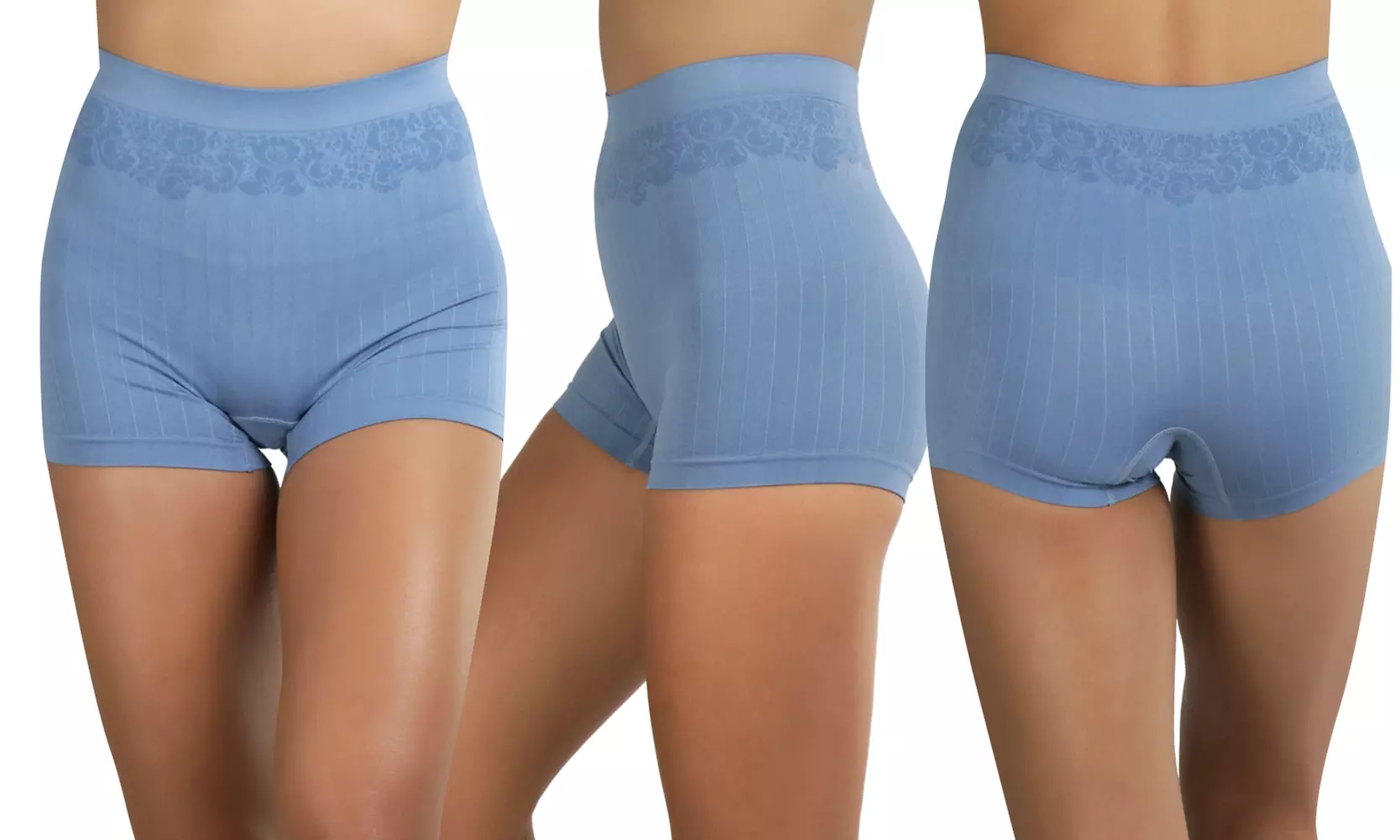 Women's Pack of 6 Pairs of Lightweight Nylon Layering Seamless Shorts