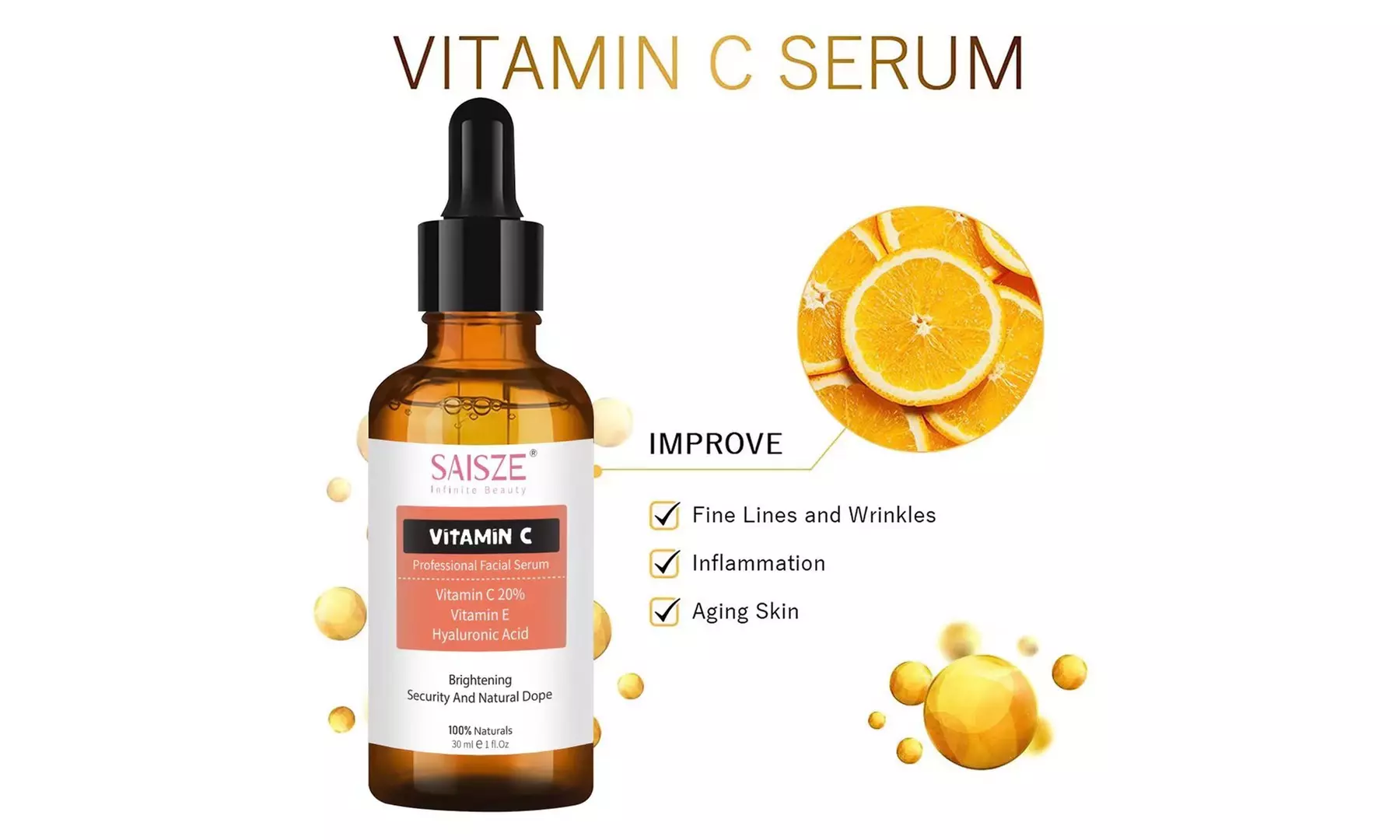 3Pack Anti-Aging-Set with Vitamin-C Retinol and Hyaluronic Acid Serum