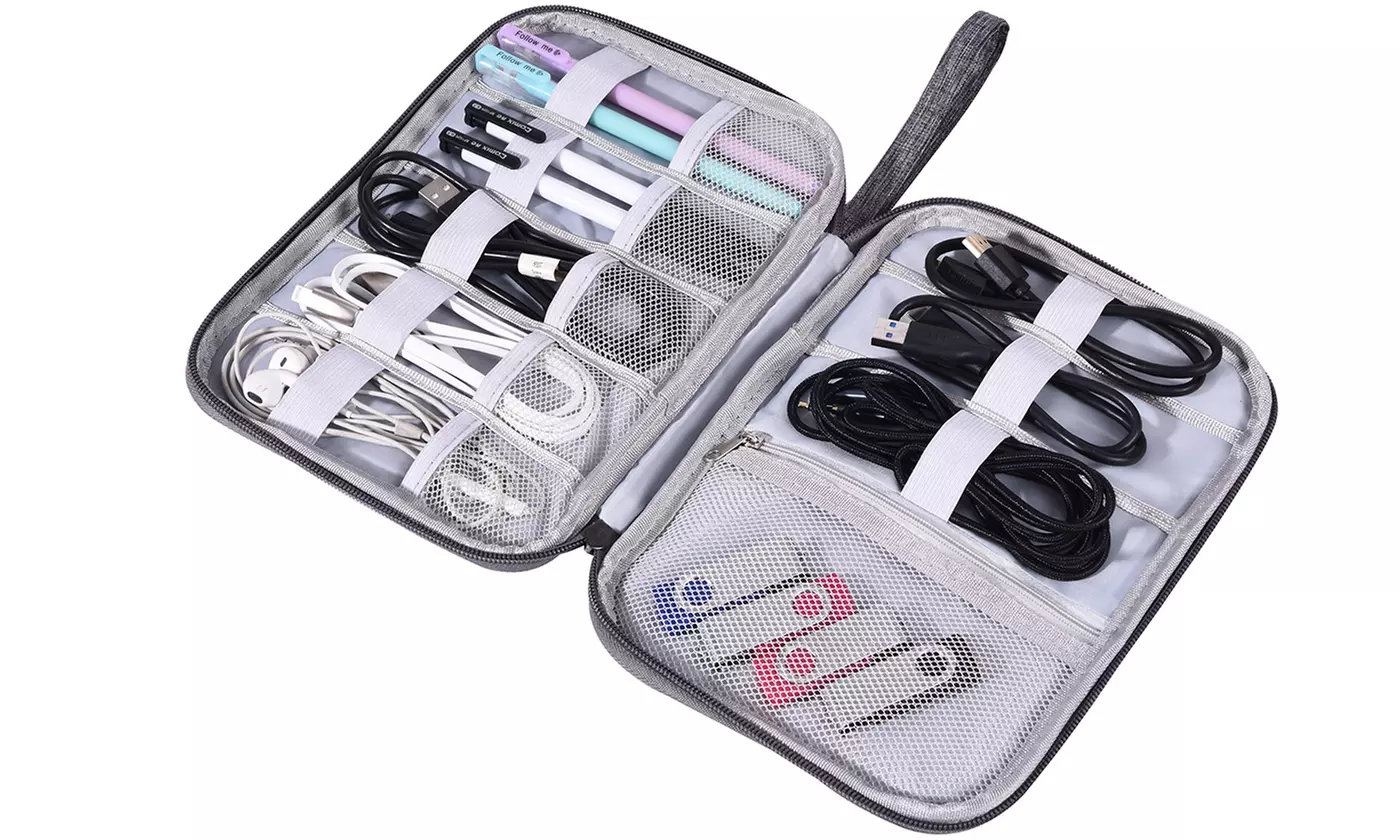 Electronic Organizer Travel Cable Organizer Bag for Hard Drives, Cables, Charger