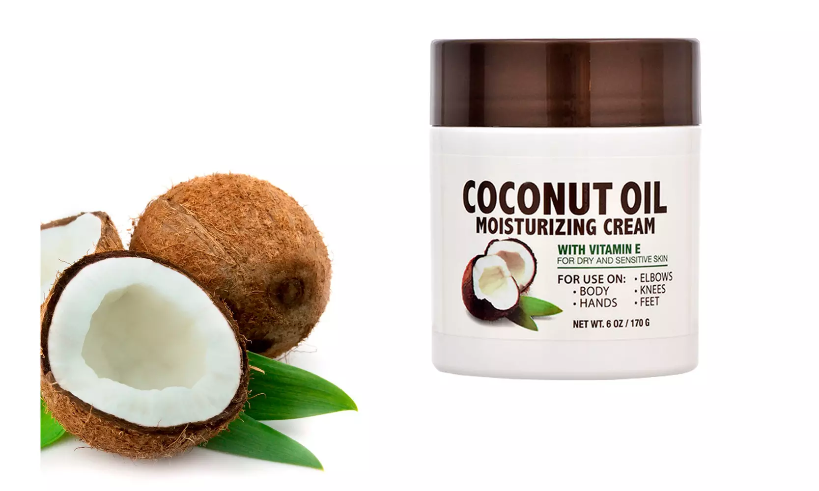 Skin Care Spa Naturals Coconut Oil Moisturizing Cream Vitamin E Face Cream  - Primary Image