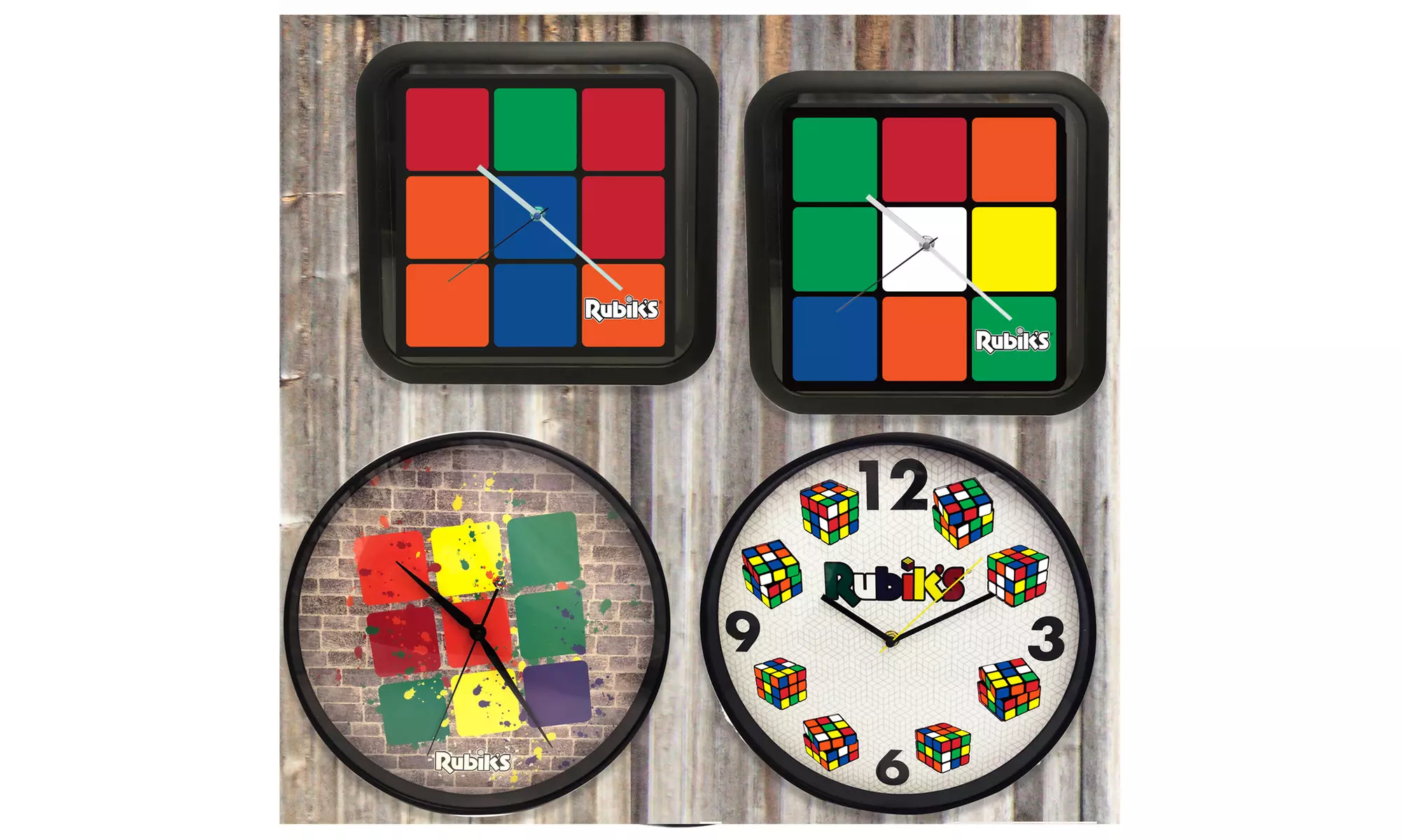 Wall Clocks , 12in Clocks, Rubik's Time To Solve Line - Primary Image