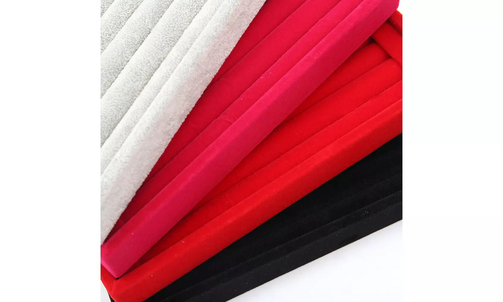 1-2 Pc Velvet Jewelry Ring Display Organizer Tray Holder Earring Storage Case