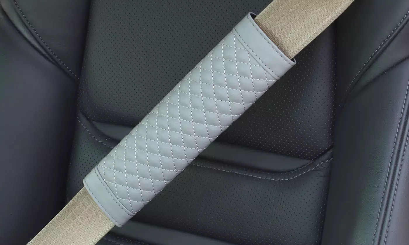 2pcs Seat Belt Shoulder Pad Cover Car Safety Leather Cushion Harness Strap