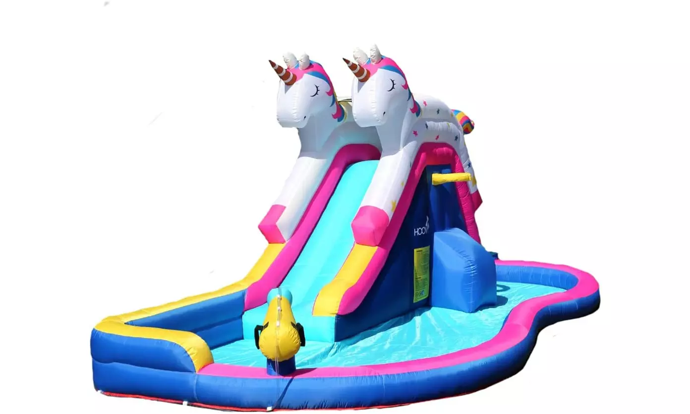 Inflatable Unicorn Slide with Side Pool - Air Pump Included - Primary Image