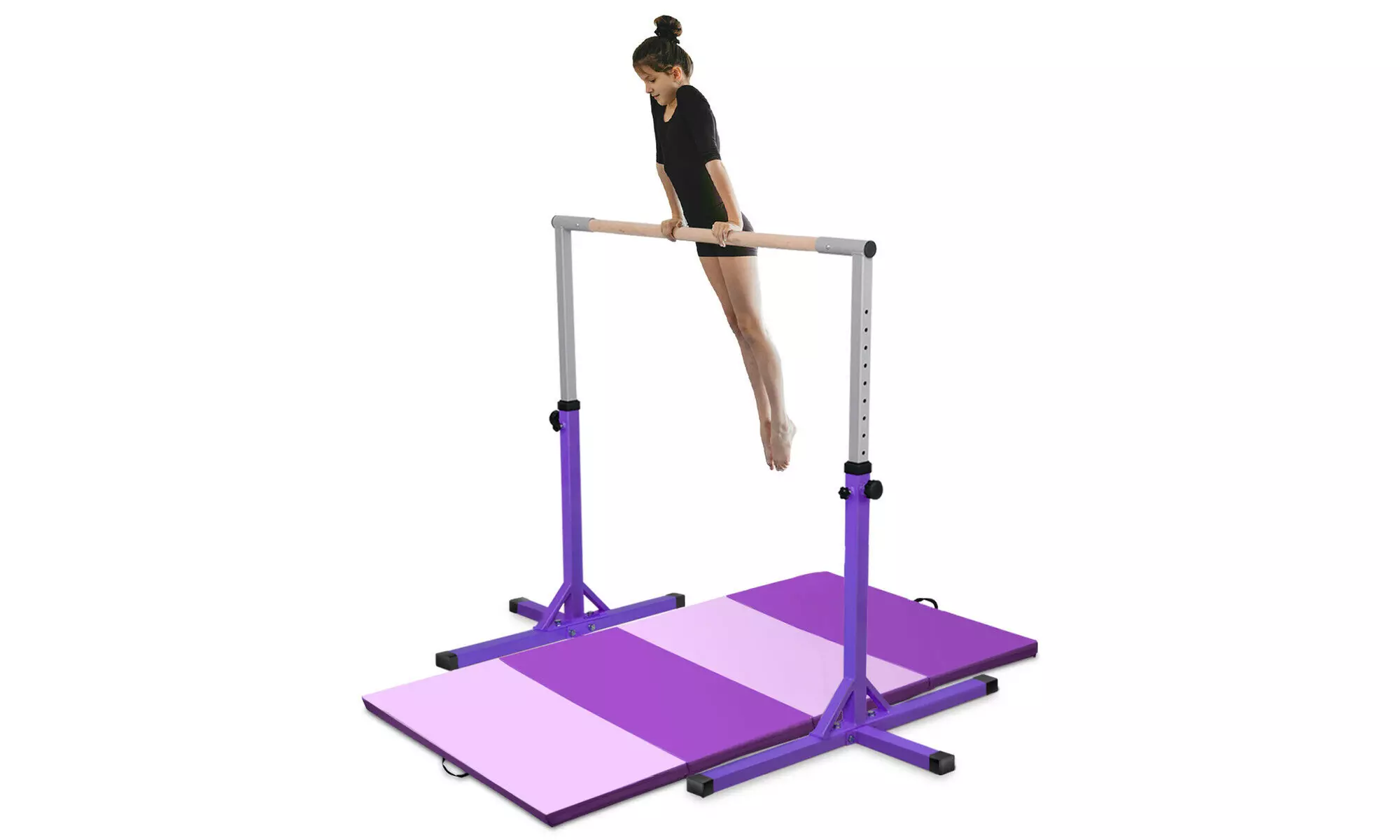 Horizontal Train Bar W/4'x8'x2" Gymnastics Mat Folding Panel Fitness Exercise - Primary Image