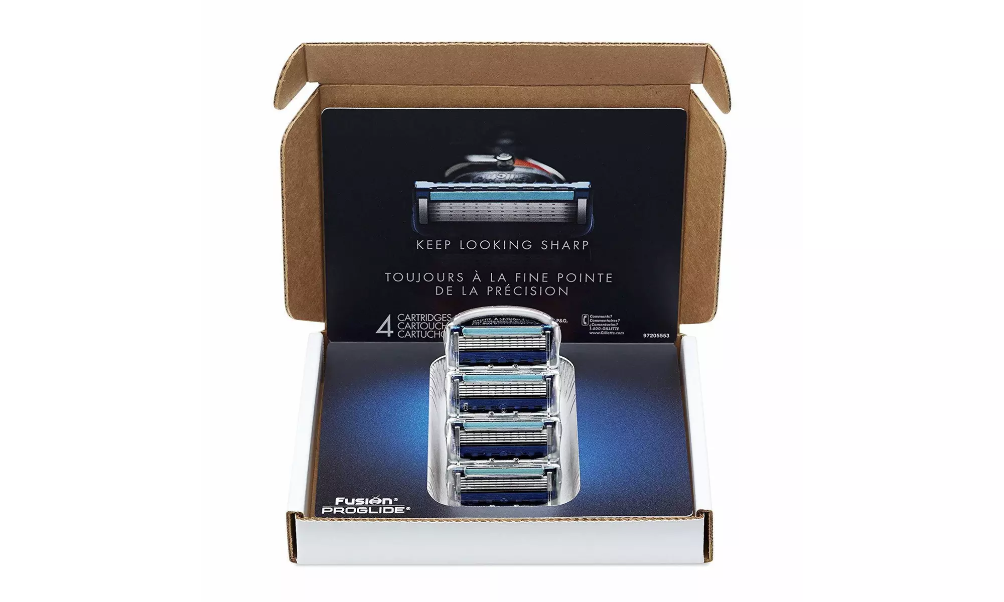 Gillette Fusion ProGlide Manual Mens Razor Blade Refill (4 Cartridges) - Primary Image
