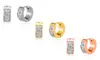 Lesa Michele Crystal Accented Huggie Hoop Earring in Stainless Steel