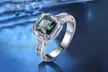 Women's fashion beautiful white gold square cubic zirconia ring - Second Medium