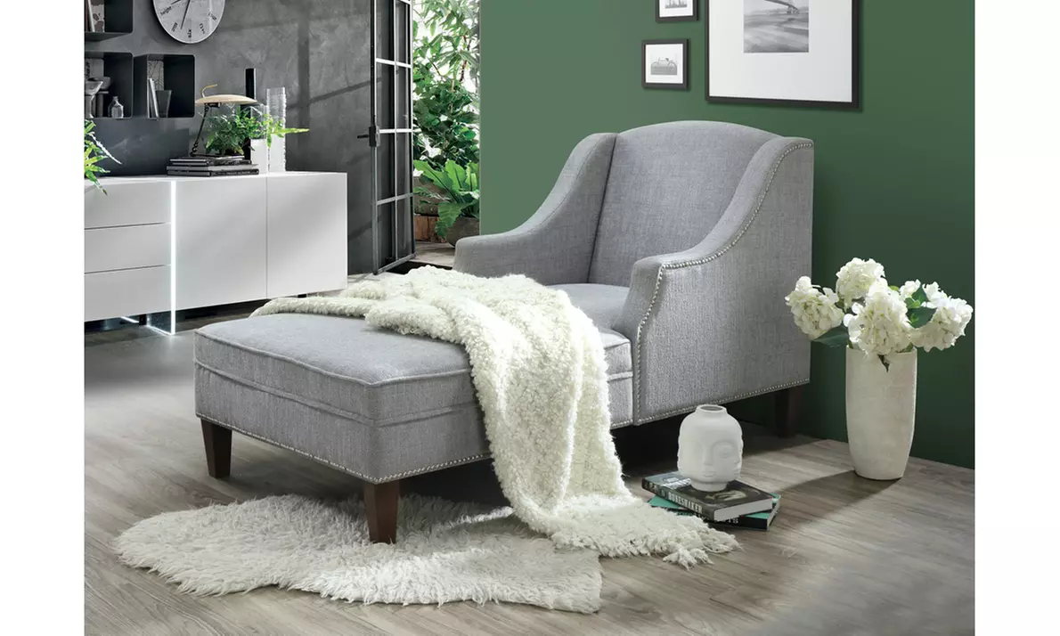 Leonie Fabric Upholstered Chaise Lounge - Primary Image