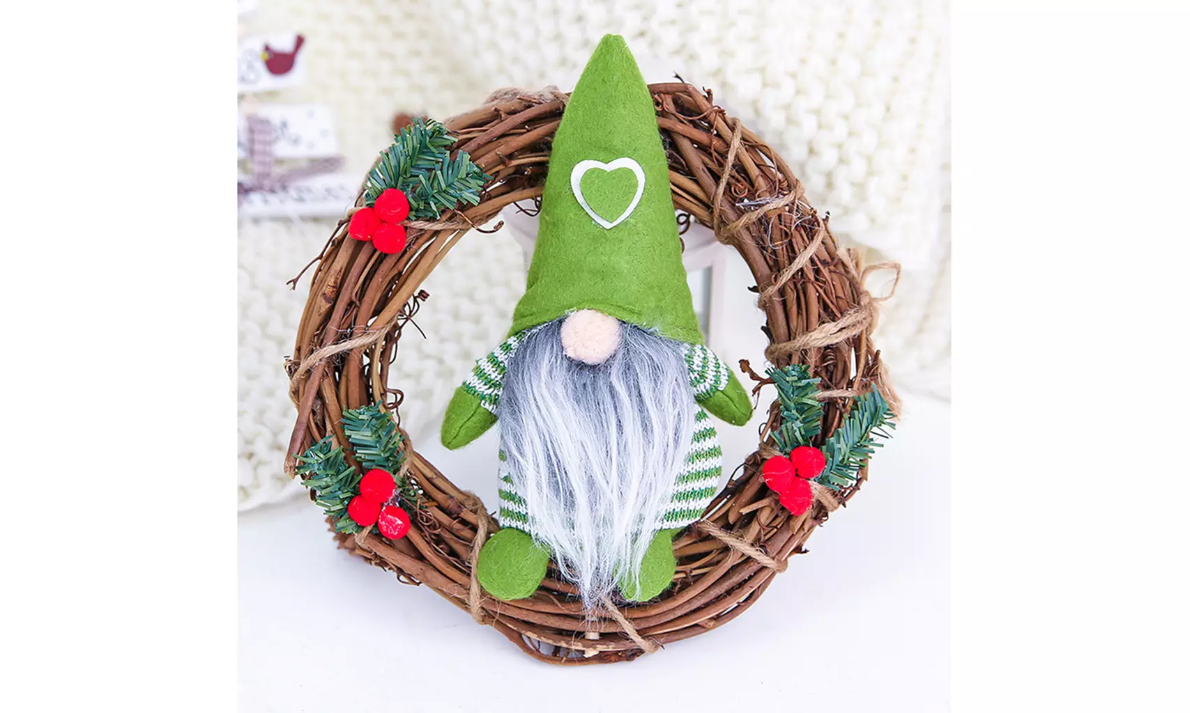 Doll Little Doll Rattan Ring Pendant Garland Window Hanging Decoration Supplies - Second Medium