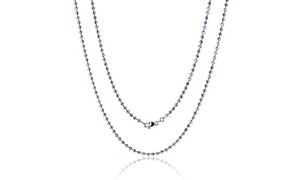 14K White Gold 3mm Moon Chain