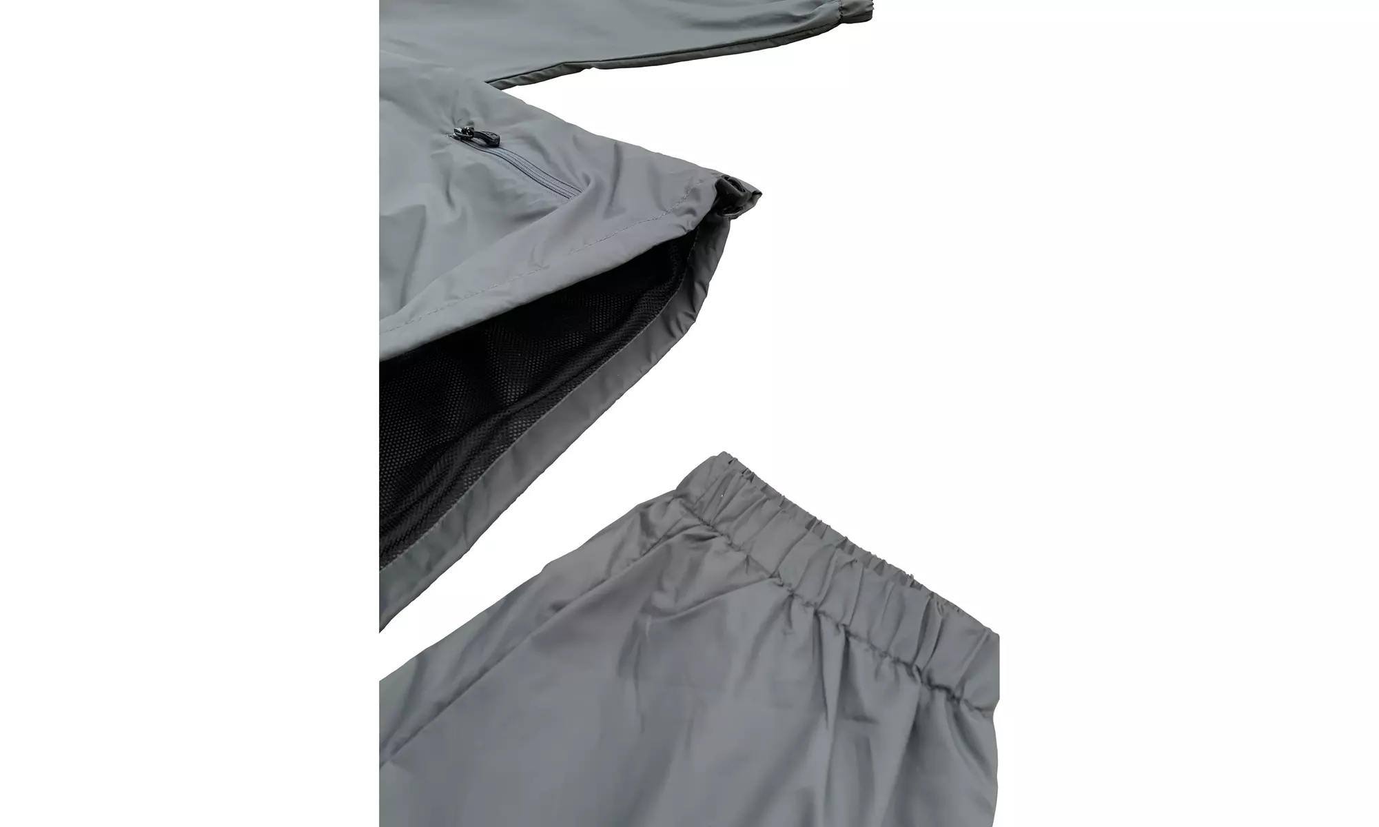 Men's 2-Piece light weight Windbreaker Suit Sauna GYM Set with Mesh Lining 