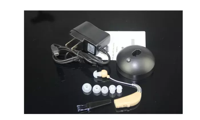 Behind The Ear Aids Aid Hearing Sound Tone Amplifier Rechargeable Kit - Second Medium