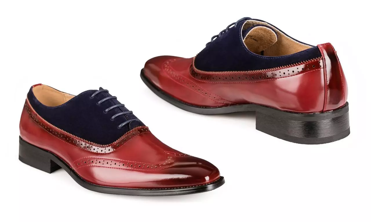 Gino Vitale Men's 2-Tone Wingtip Dress Shoes - Second Medium