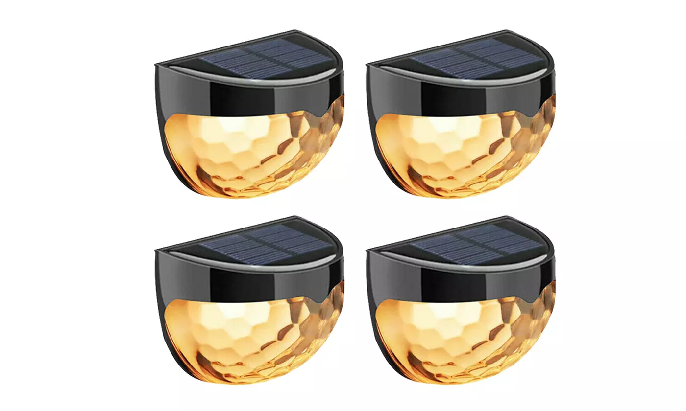 Two- or Four-Pack Solar 6-LED Wall-Mount Outdoor Lights