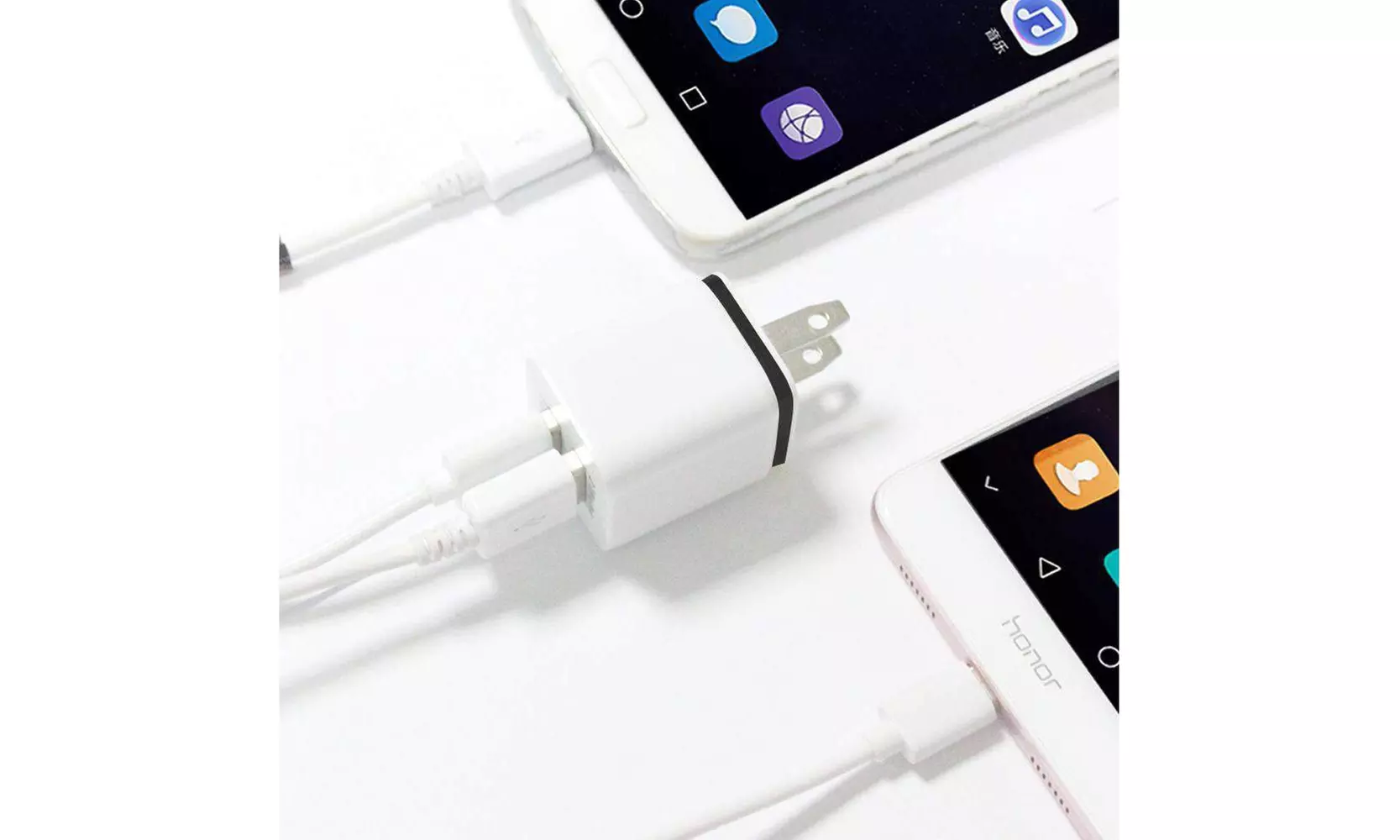 Metal Circle Dual USB Wall Charger Smartphone & Tablet AC Power Adapter - Second Medium
