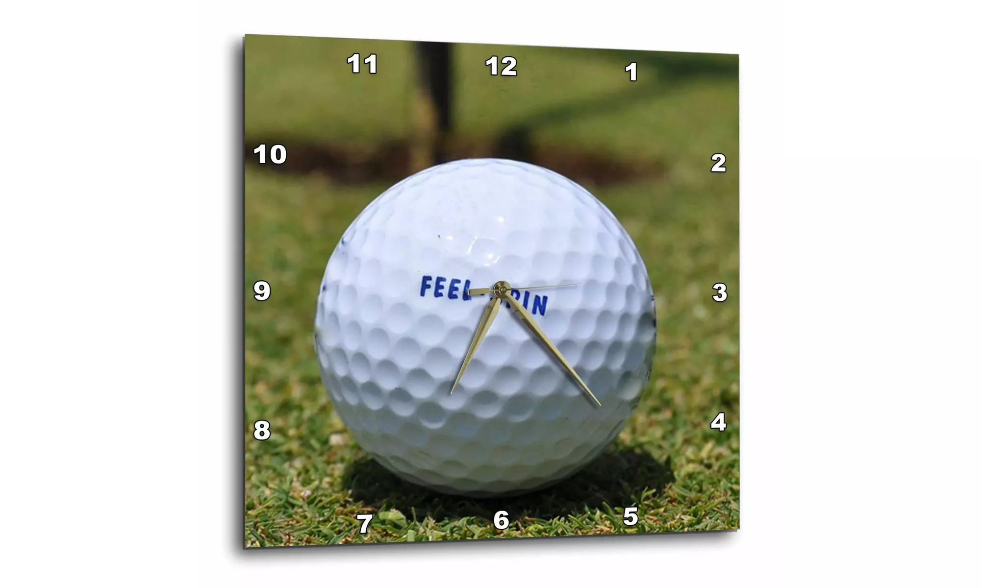 Wall Clock - Golf Ball on the Green Design Print - Primary Image