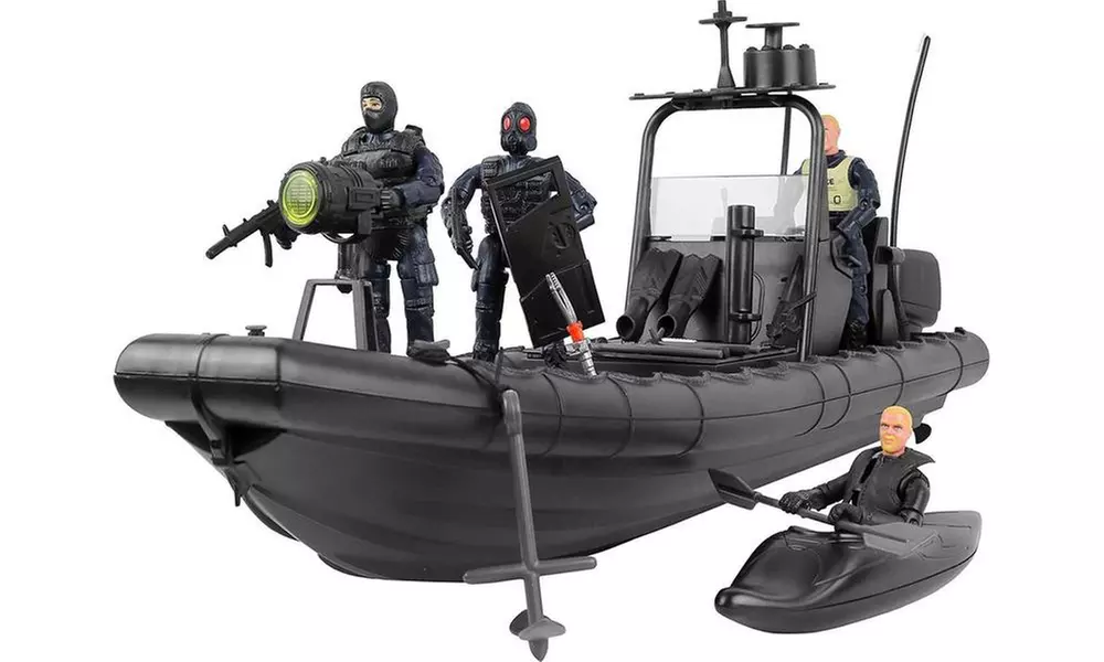 Click N Play Military Elite SWAT Unit Dinghy Boat 25 Piece Play Set  - Primary Image