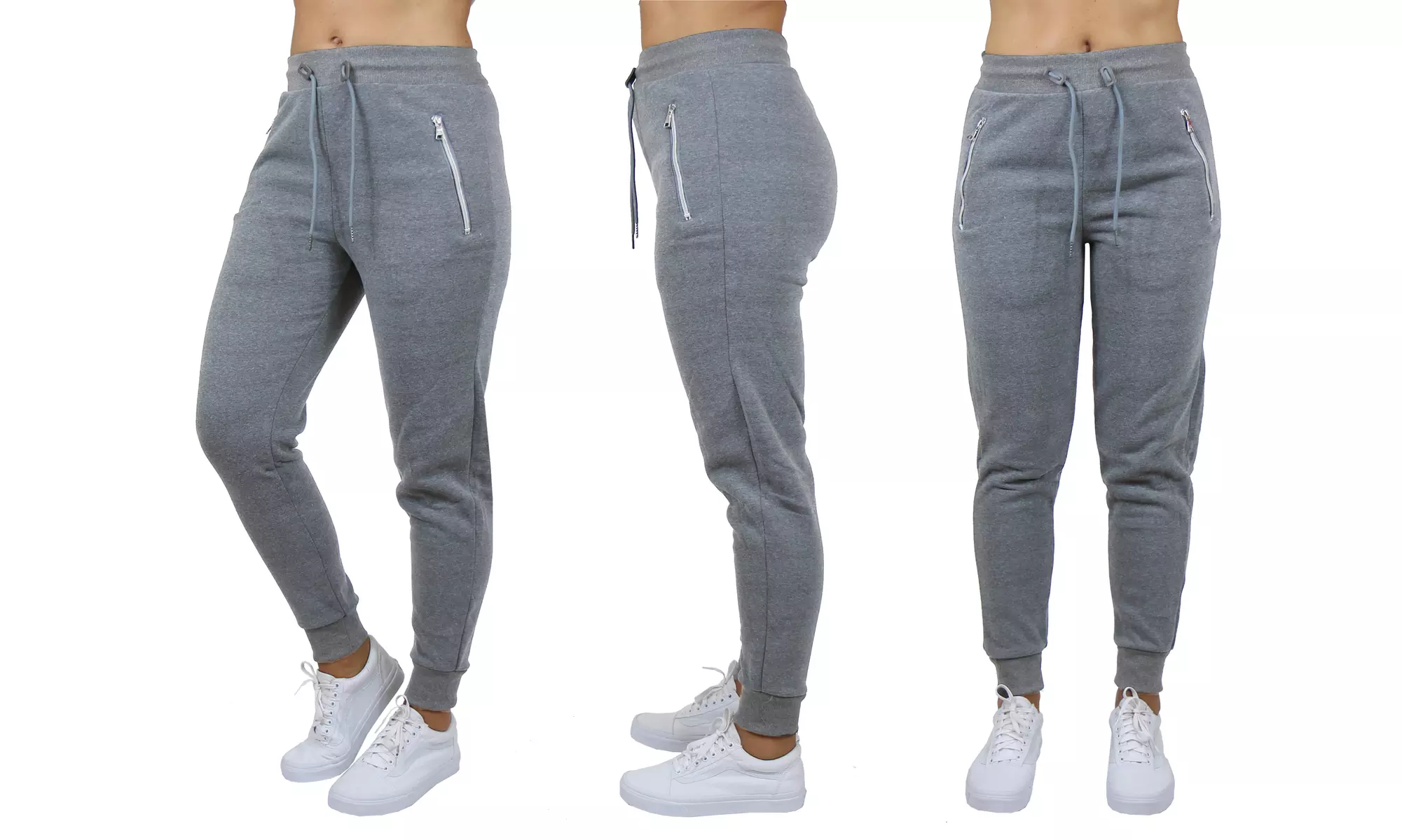 Women's Loose-Fitting Fleece Jogger Sweatpants With Zipper Pockets (S to 3XL)