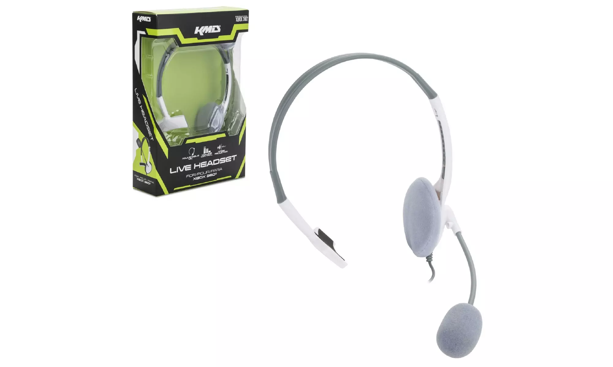 Live Chat Headset With microphone For Microsoft Xbox 360 White Small - Primary Image