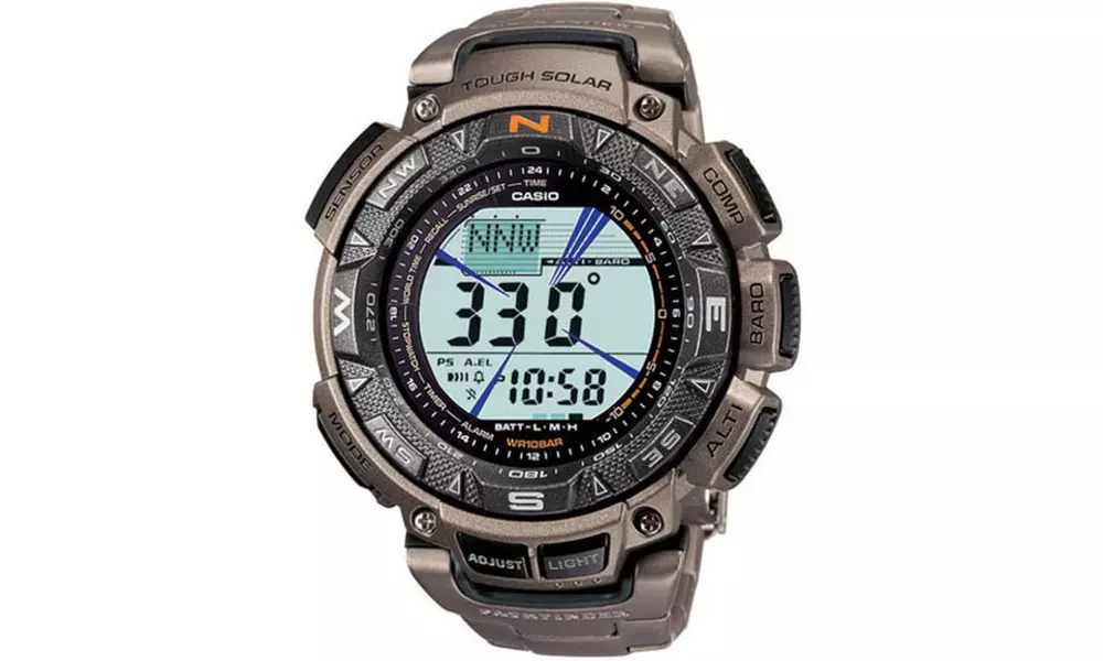 Casio Triple Sensor Solar Pathfinder Titanium Mens Watch PAG240T-7 - Primary Image
