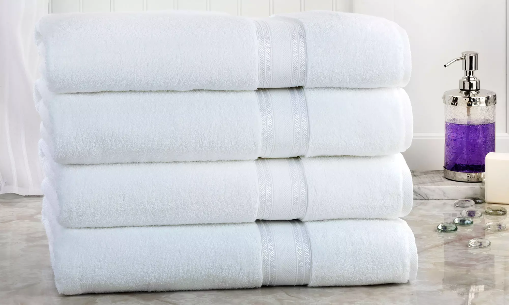 New Super Absorb 100% Zero Twist Oversized Bath Sheets & Bath Towels (4-Pack) - Primary Image