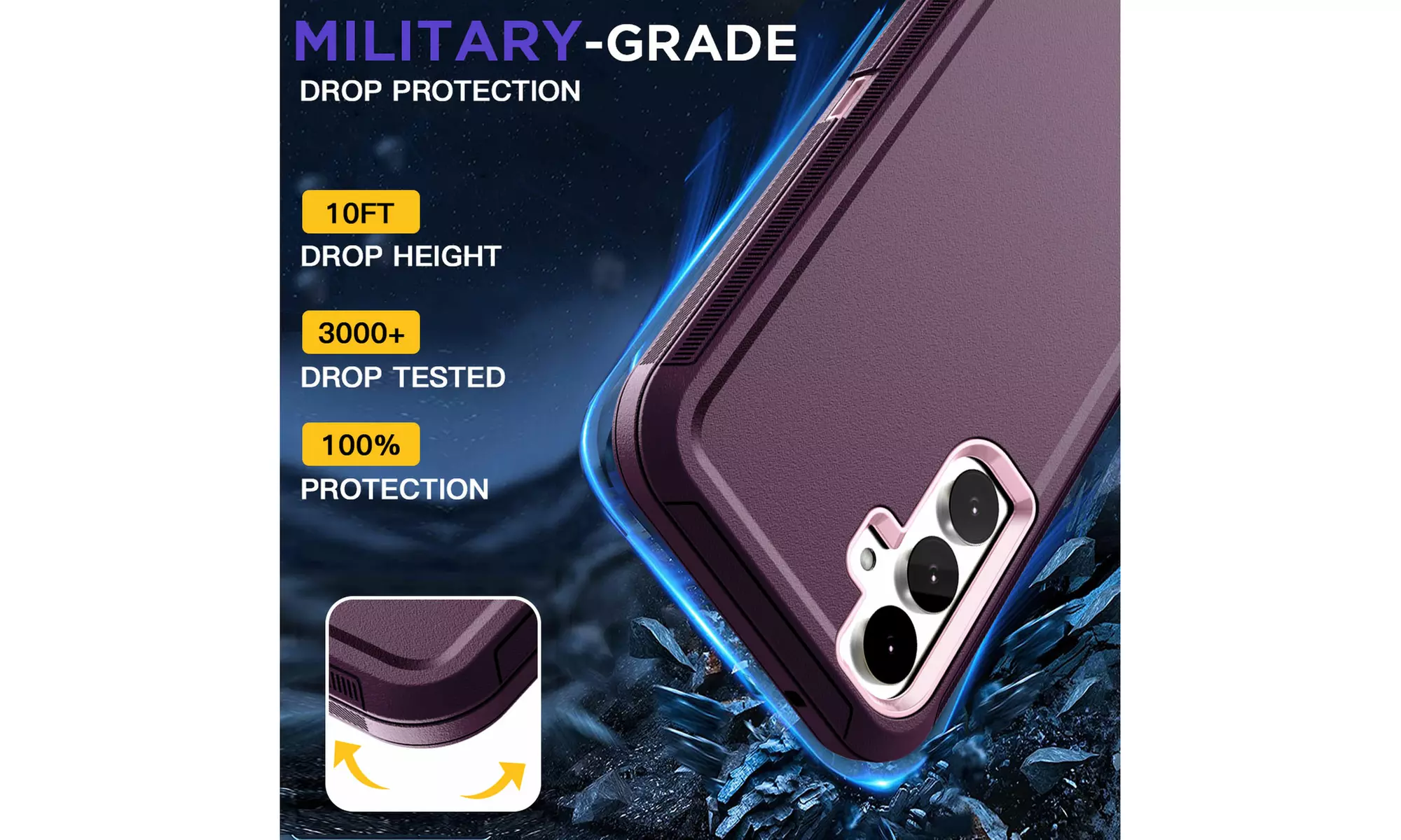 For Samsung Galaxy S24 Case Shockproof Heavy Duty Rugged Protective Cover