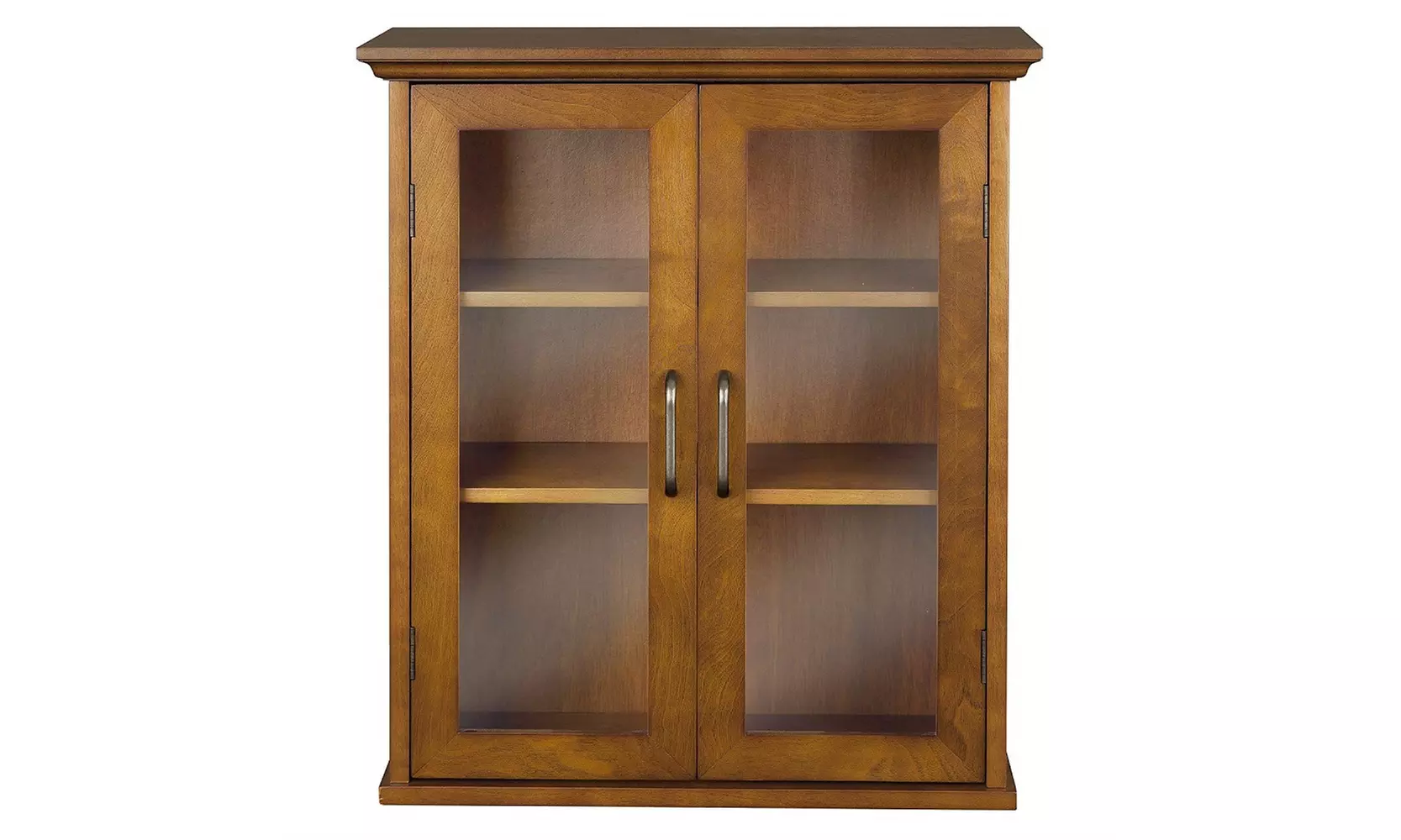 Elegant Home Fashions Anna Wall Cabinet With 2 Glass Doors – Oil Oak Finish – ELG-5401