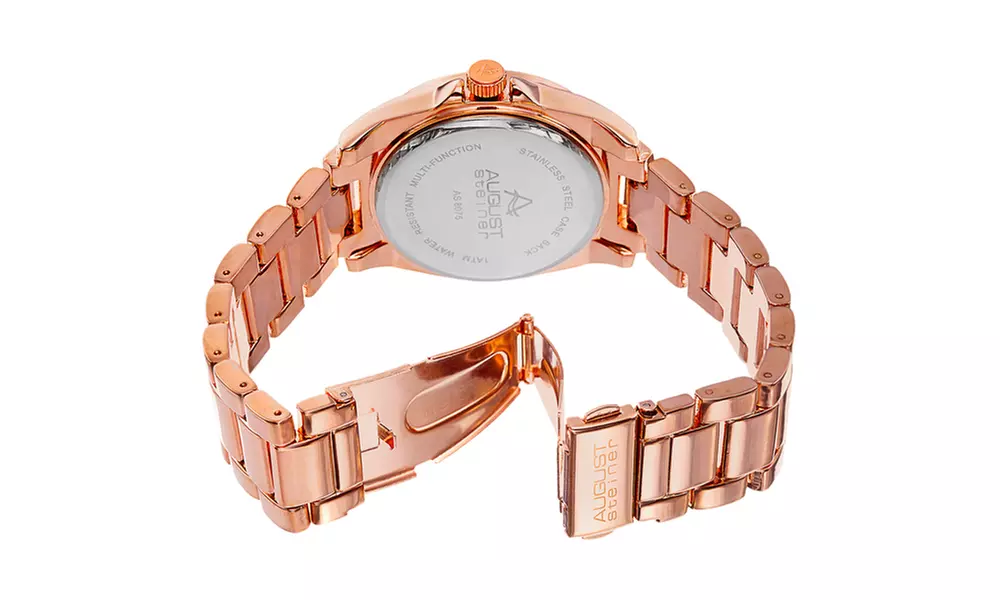 August Steiner Ladies Multifunction Elegant Bracelet Watch ASGP8075RG - Second Medium