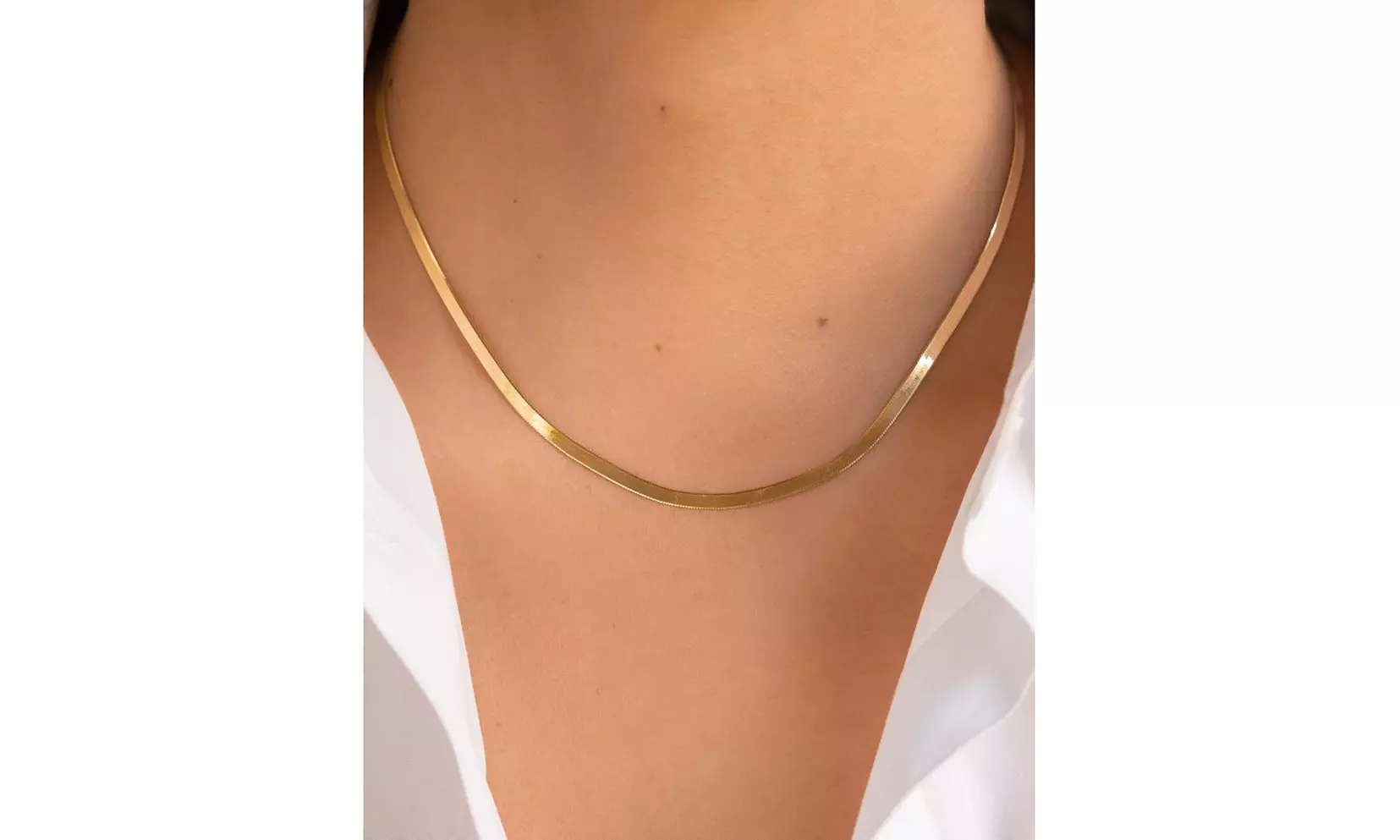 Sterling Silver Flexible Herringbone Chain Necklace