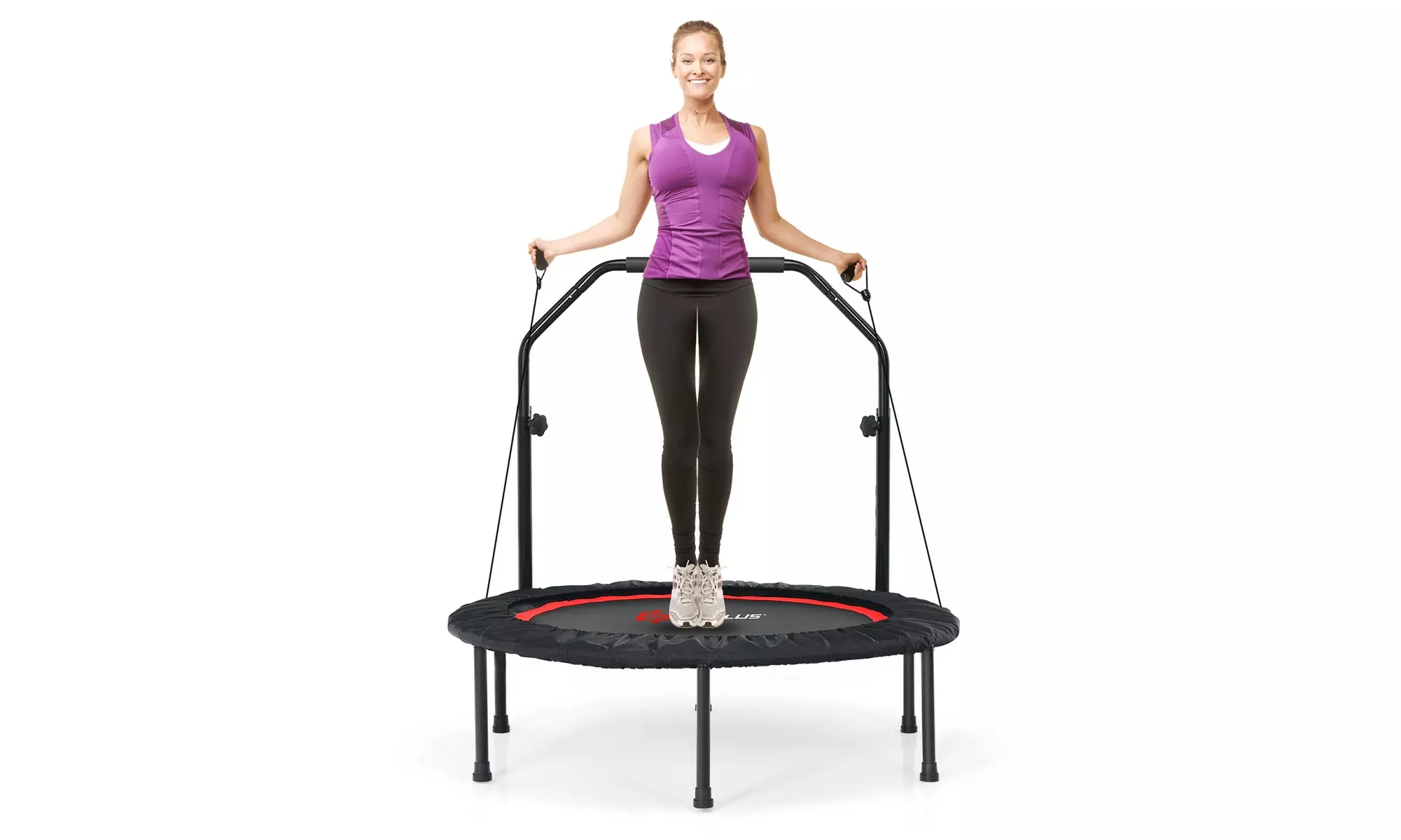 40" Foldable Trampoline Fitness Rebounder w/ Resistance Bands Adjustable Home