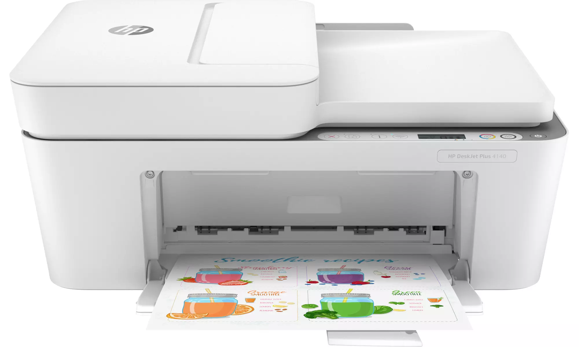 HP DeskJet Plus 4140 NO INK All-in-One Printer (White)- Refurbished - Primary Image