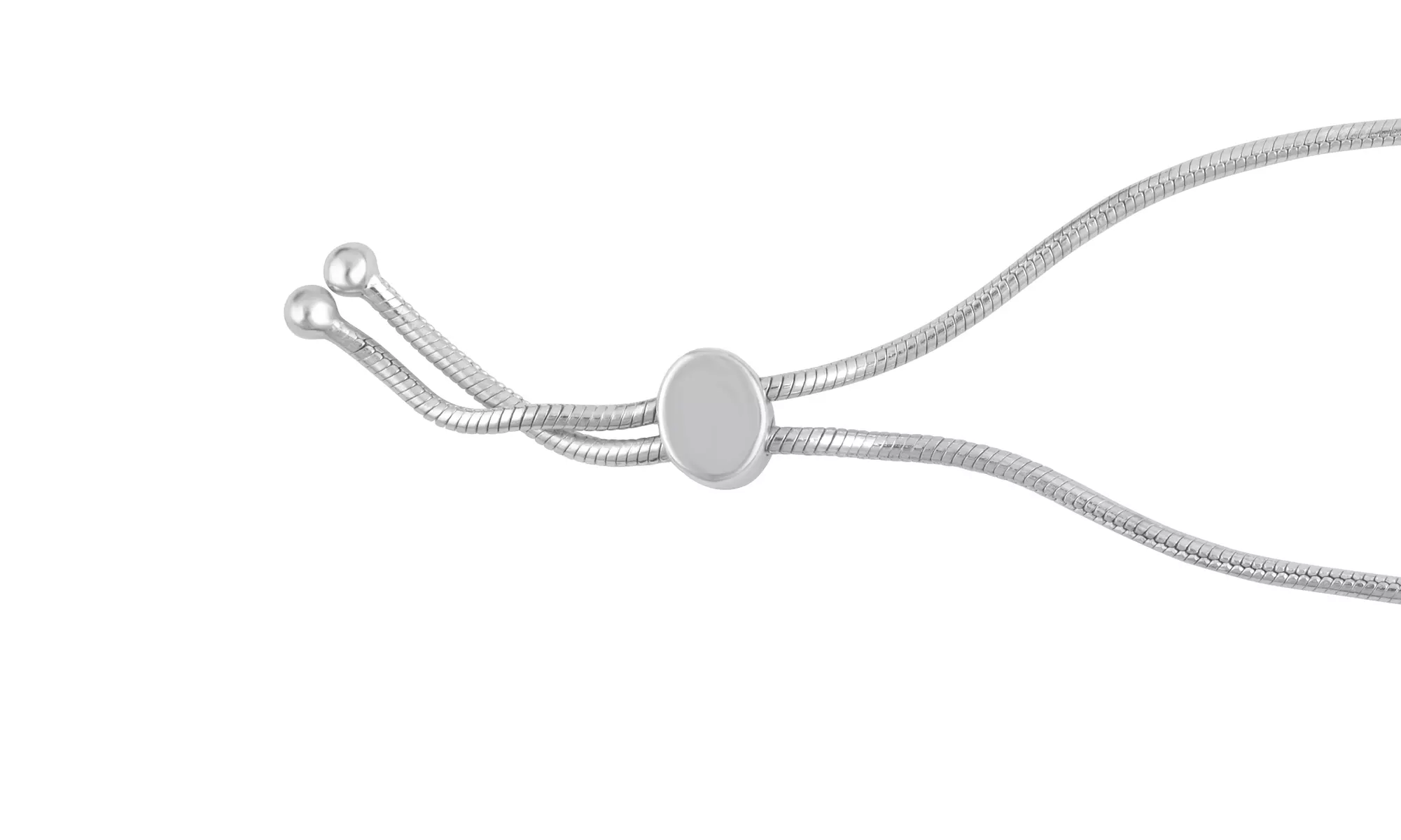 Sterling Silver Two-Tone 1/10 CT Diamond Heart Shape Bolo Bracelet for Women Mom
