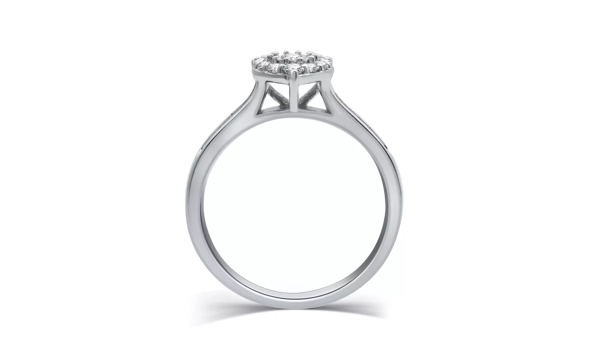 DeCarat 3/8 CTW Lab Grown Diamond Heart or Pear Sterling Silver Bridal Set  - Second Medium