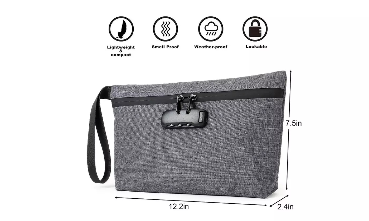 Durable Odor Proof Stash Bag Travel Storage Pouch with Combination Lock