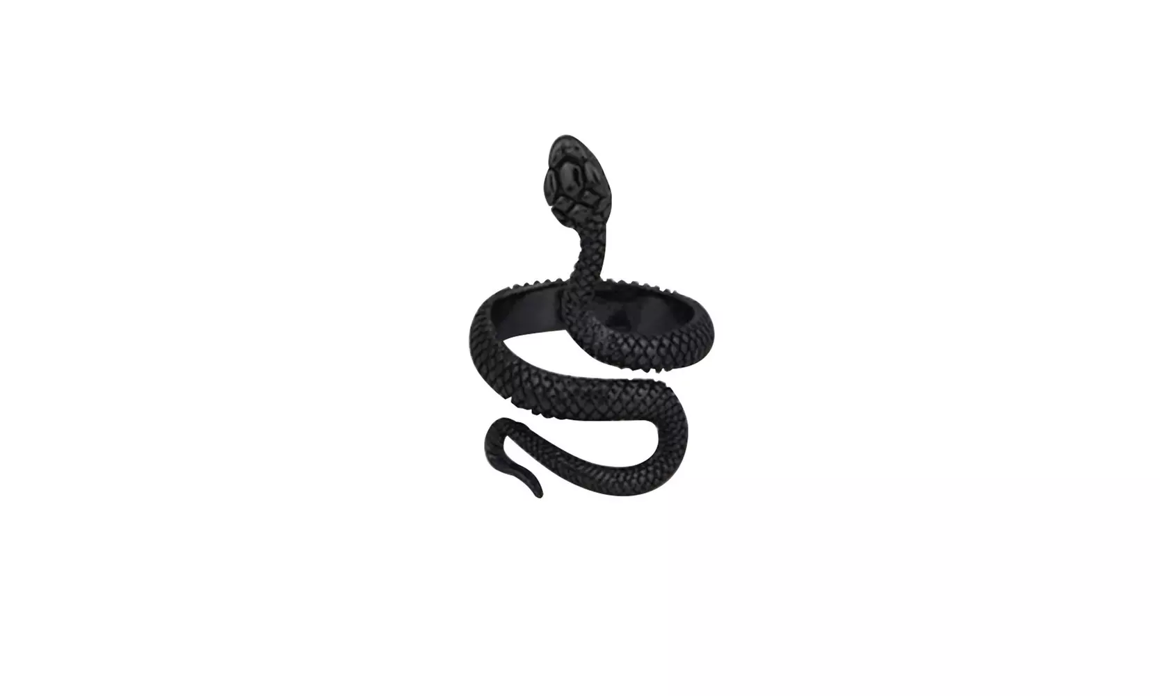 US 1-2 Stainless Steel Ring Snake Gothic Jewelry Retro Animal Adjustable Unisex