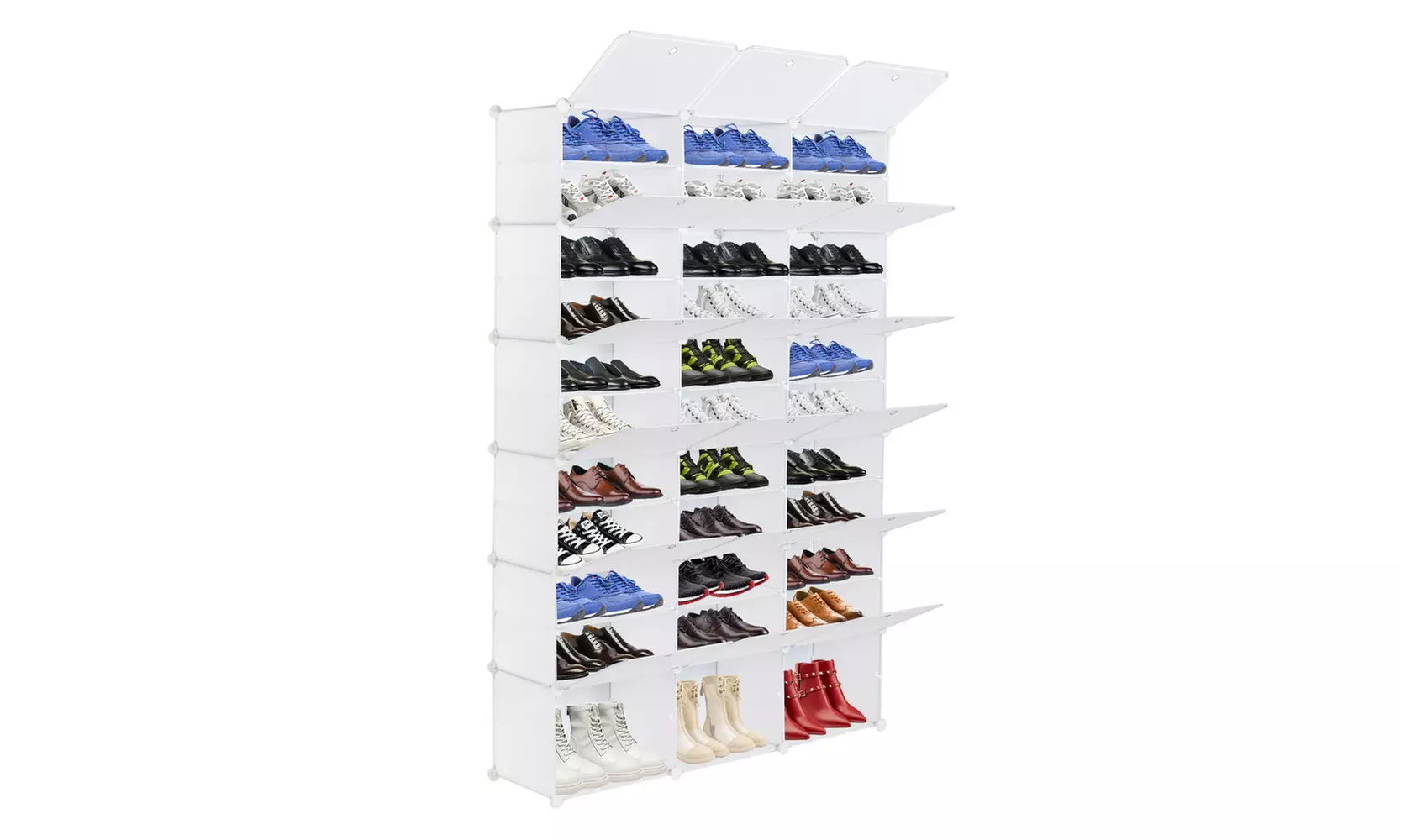 12 Tiers 72 Pairs Shoe Rack Shelf Shoe Cabinet Shoe Storage Stand Tower White - Primary Image