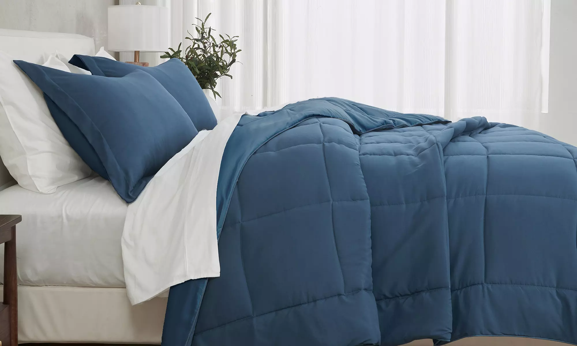 FreshFolds Reversible Down Alternative Comforter Set 