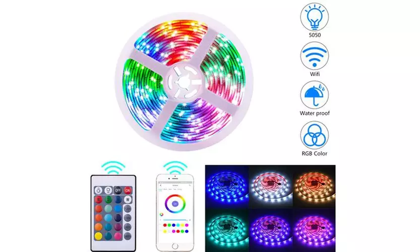 LED Strip Lights, 16.4Ft/32.8Ft 5050RGB Color Changing for Home Party Decoration - Primary Image