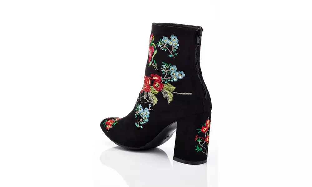 Lady Godiva Charlotte Women's Floral Embroidery Booties 