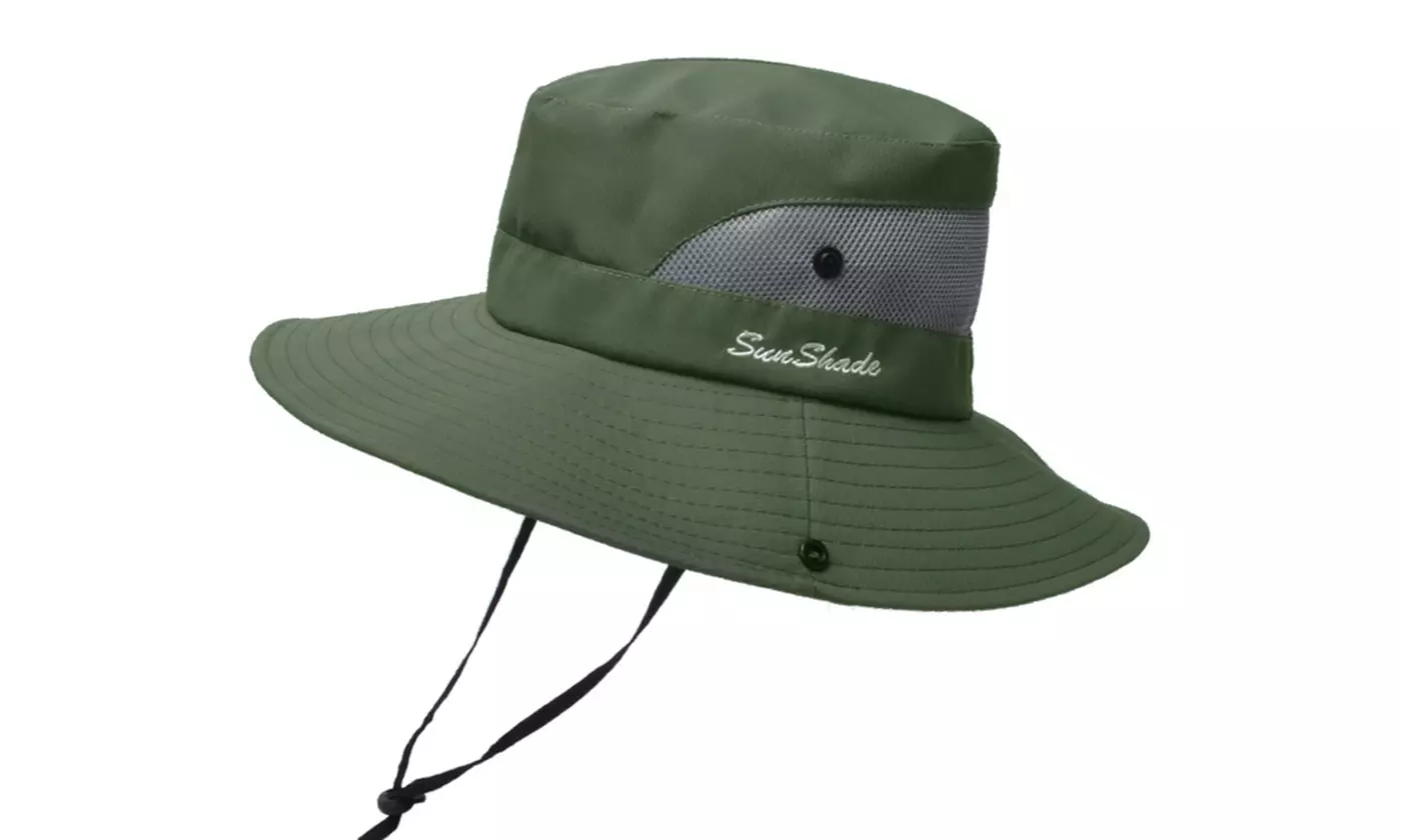 Sun Hat for Women with Wide Brim Ponytail - Beach Hats