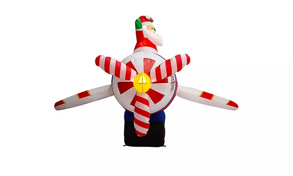8ft Christmas Animated LED Inflatable Flying Santa Claus - Second Medium