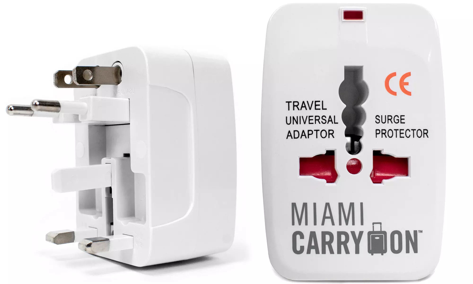Miami CarryOn International Travel Adapter - Surge Protected Power Adapter