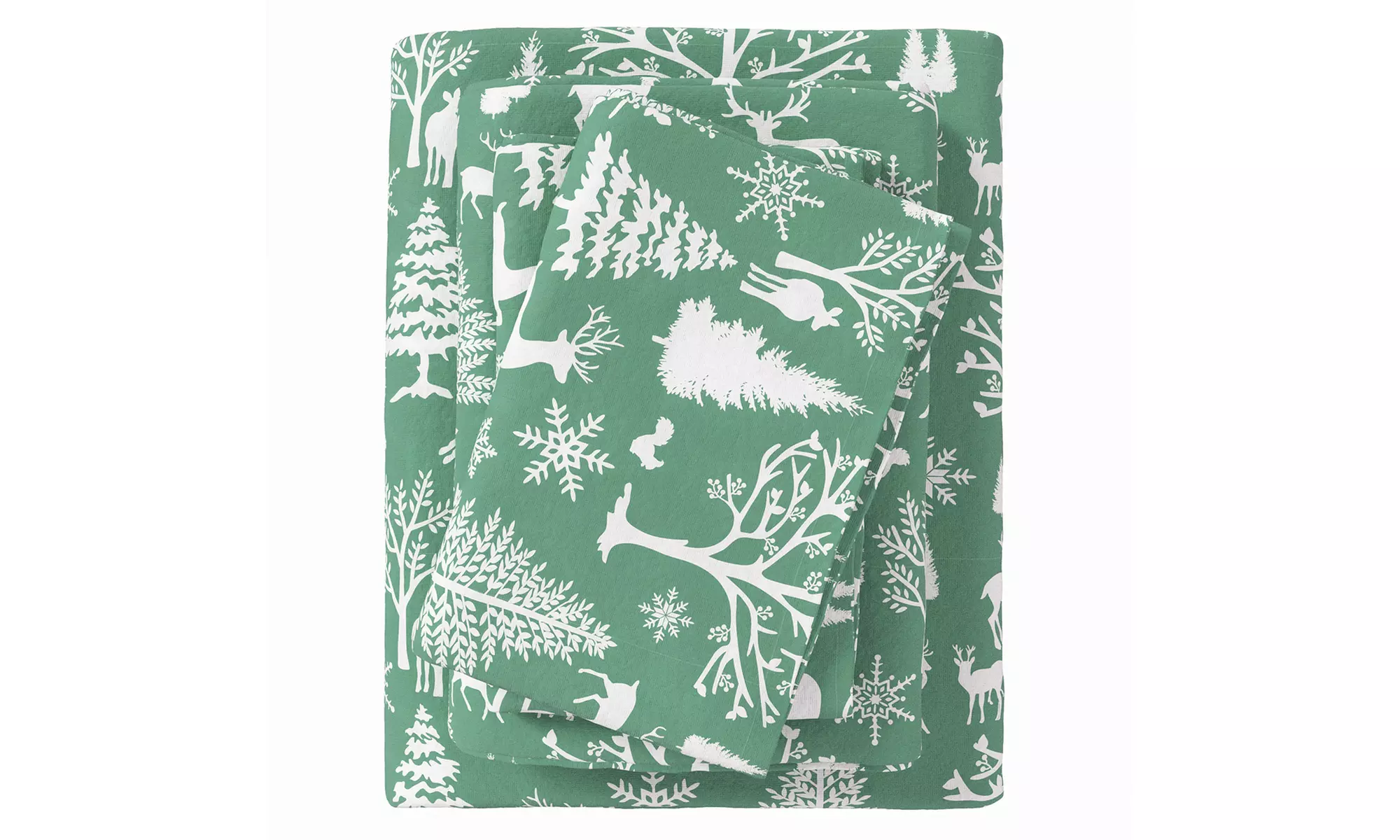 Nature Print Turkish Cotton Flannel Sheet Set