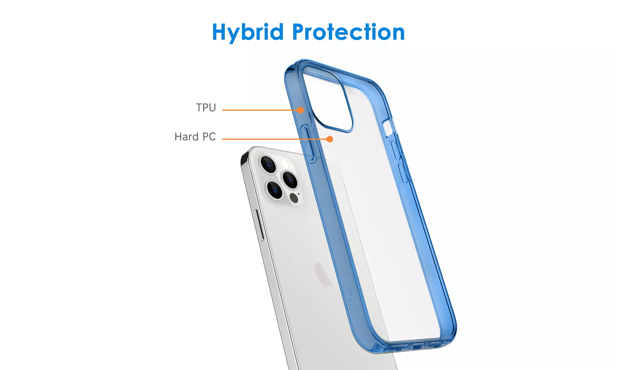 JETech Case for iPhone 12/12 Pro 6.1-Inch Shockproof Bumper Cover Clear Back