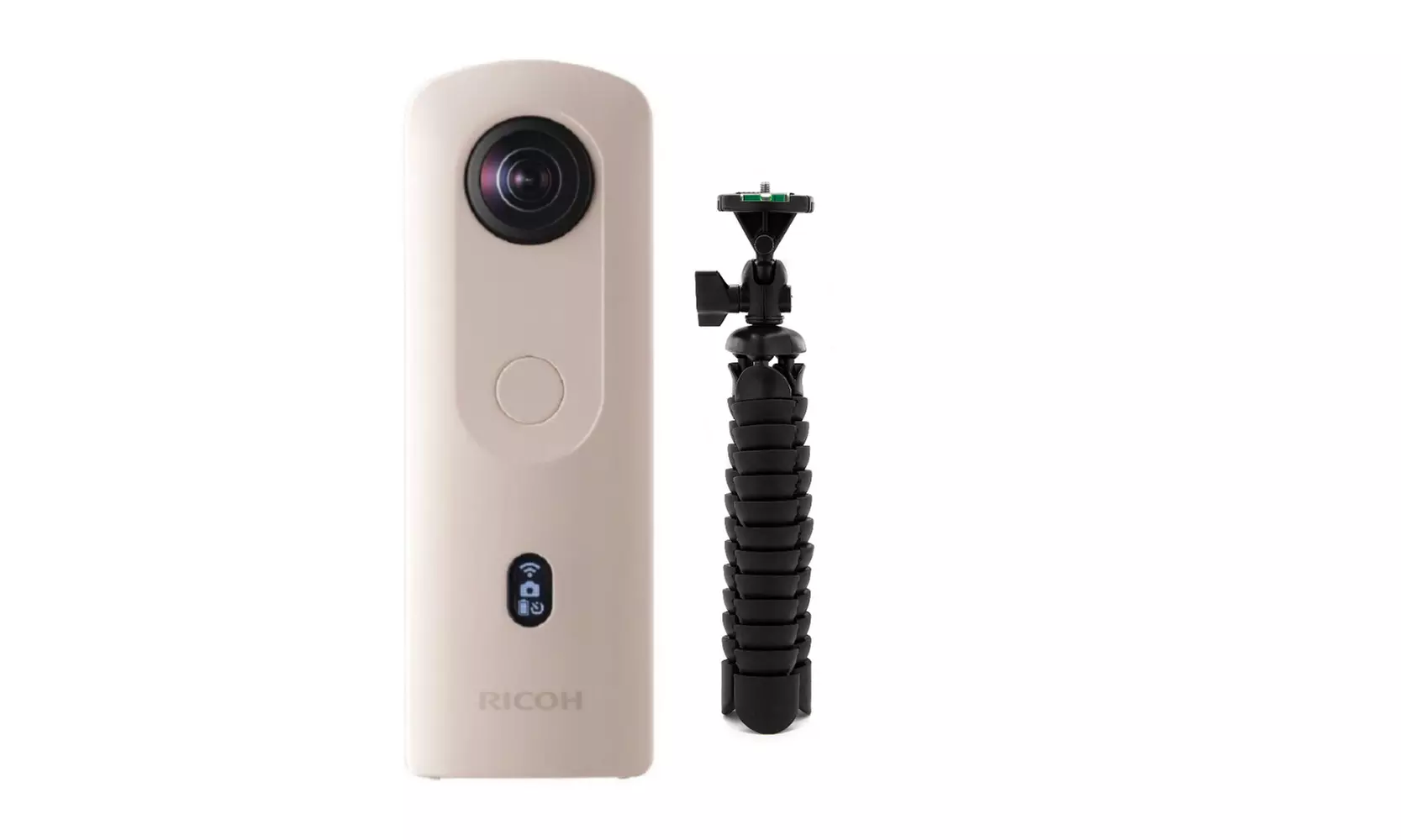 Ricoh Theta SC2 360-Deg 4K Spherical VR Camera (Beige) with Flexible Tripod - Primary Image