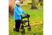 Folding Medical Rollator Lightweight Aluminum Walker Seniors w Adjustable Handle - Second Medium